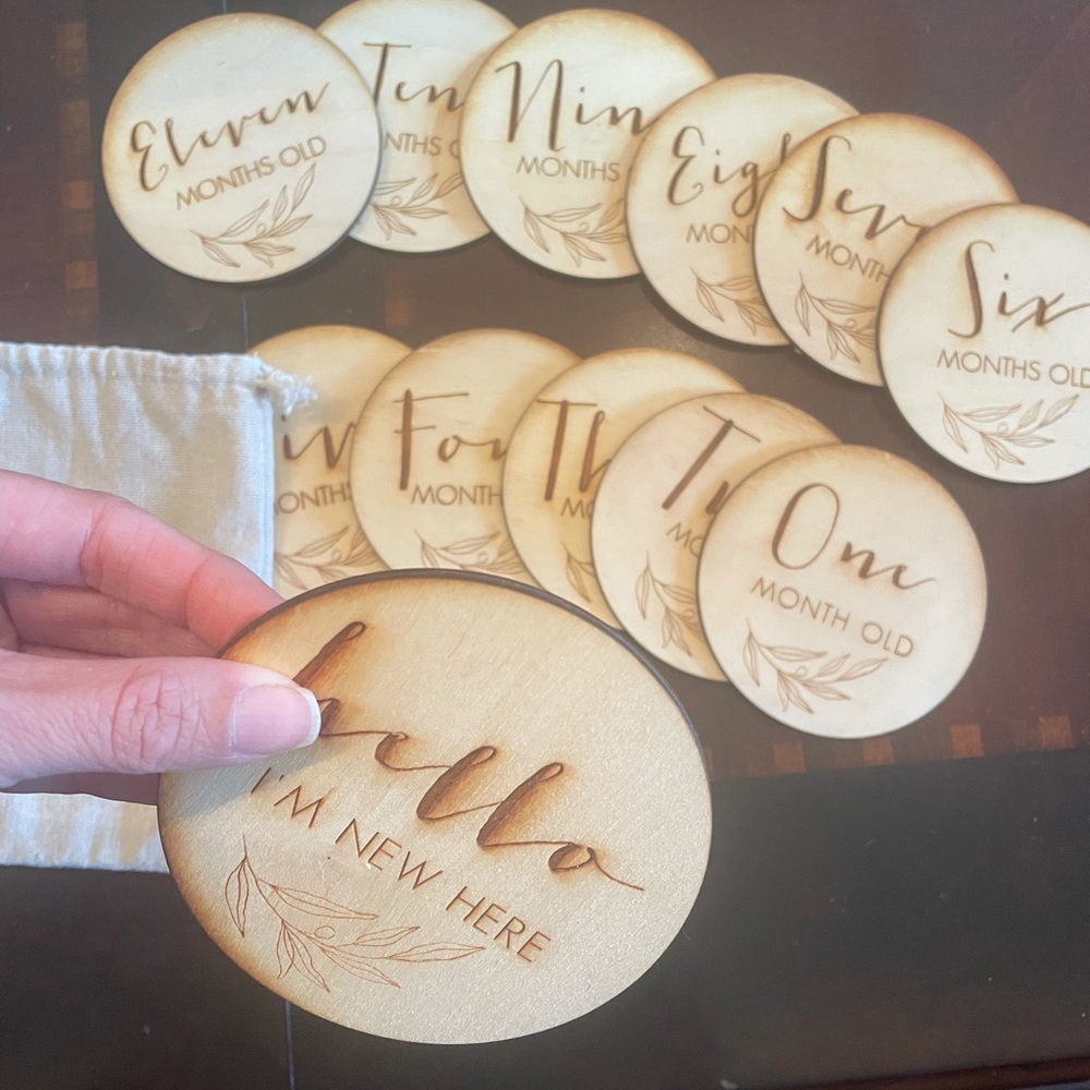 Wooden Baby Milestone Picture Props